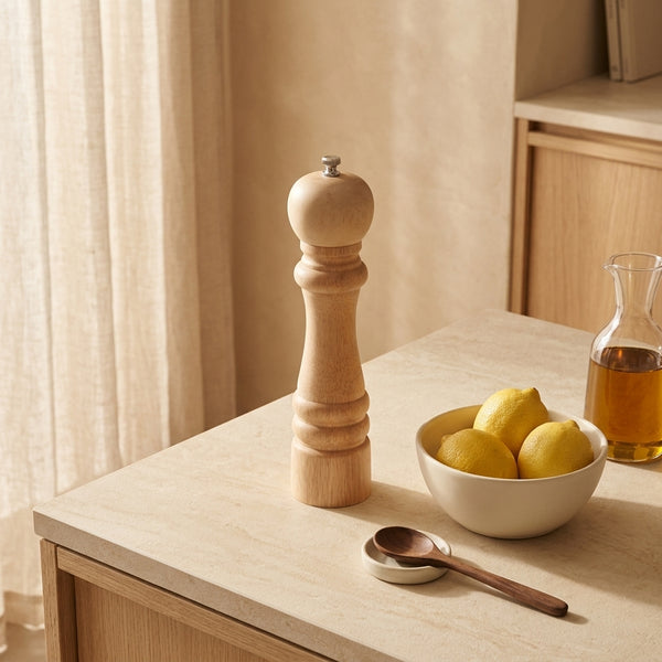 César - Large Wooden Pepper Mill 26 cm - Light Wood Stain - Light Wood