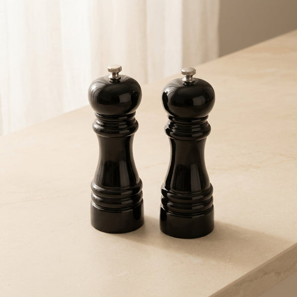 Marius - Black Salt & Pepper Mill Set - Black-Stained Wood - Black