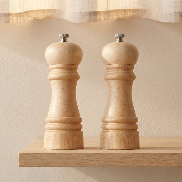 Marius - Natural Wood Salt & Pepper Mill Set - Light Wood Stain - Light Wood