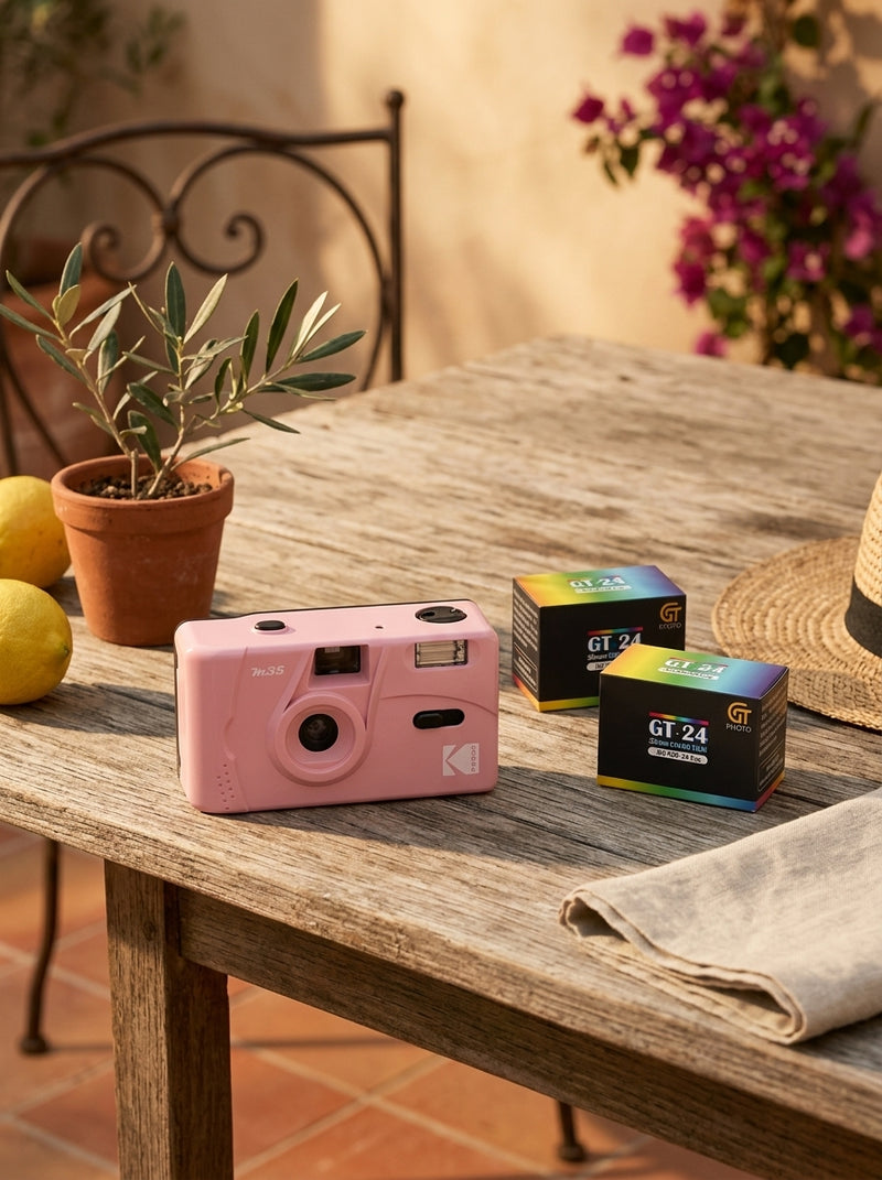 Film Camera - M35 - Pink - 2 Free Color Films - Kodak
