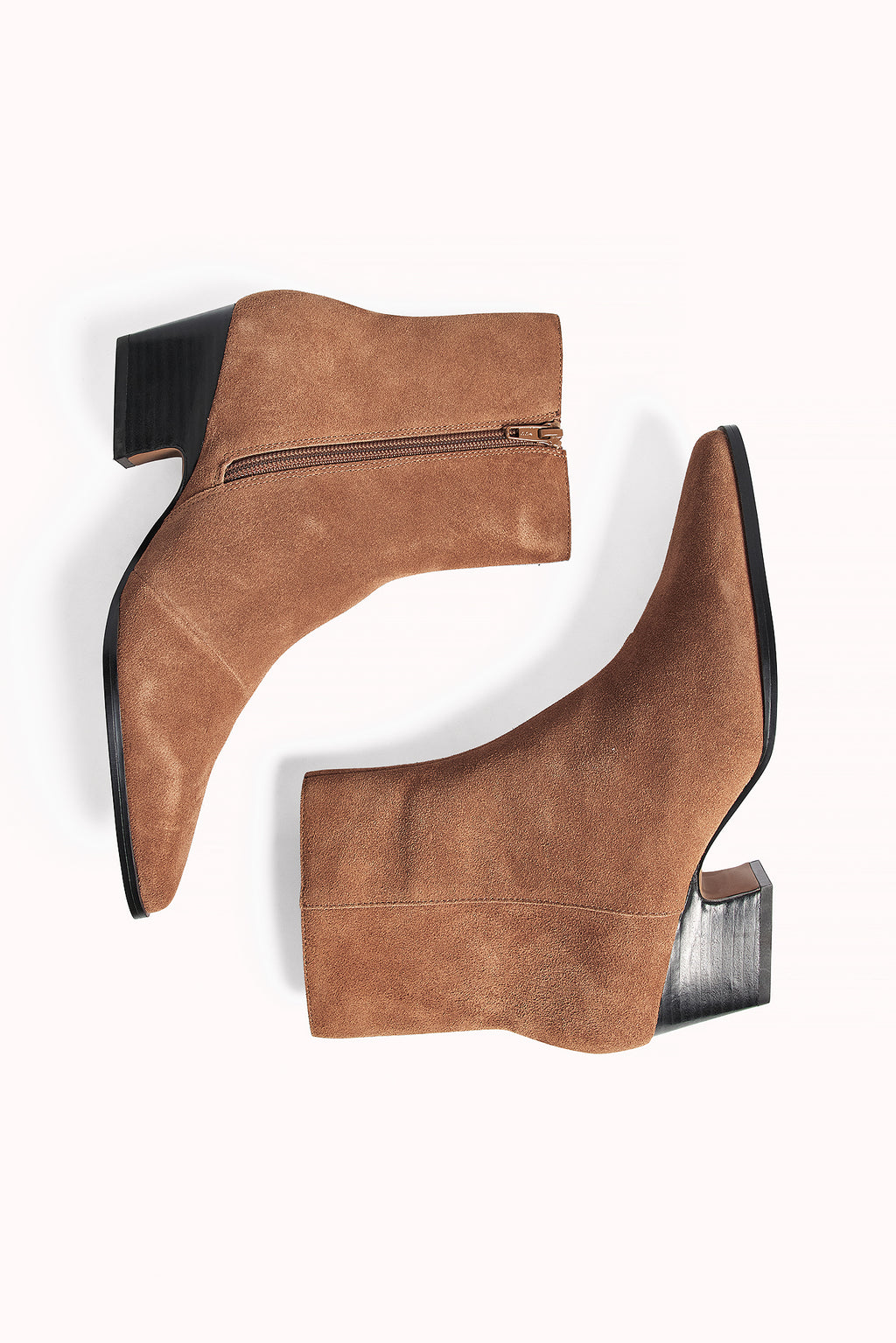 Bottes Suede Block Heel Ankle - Fauve