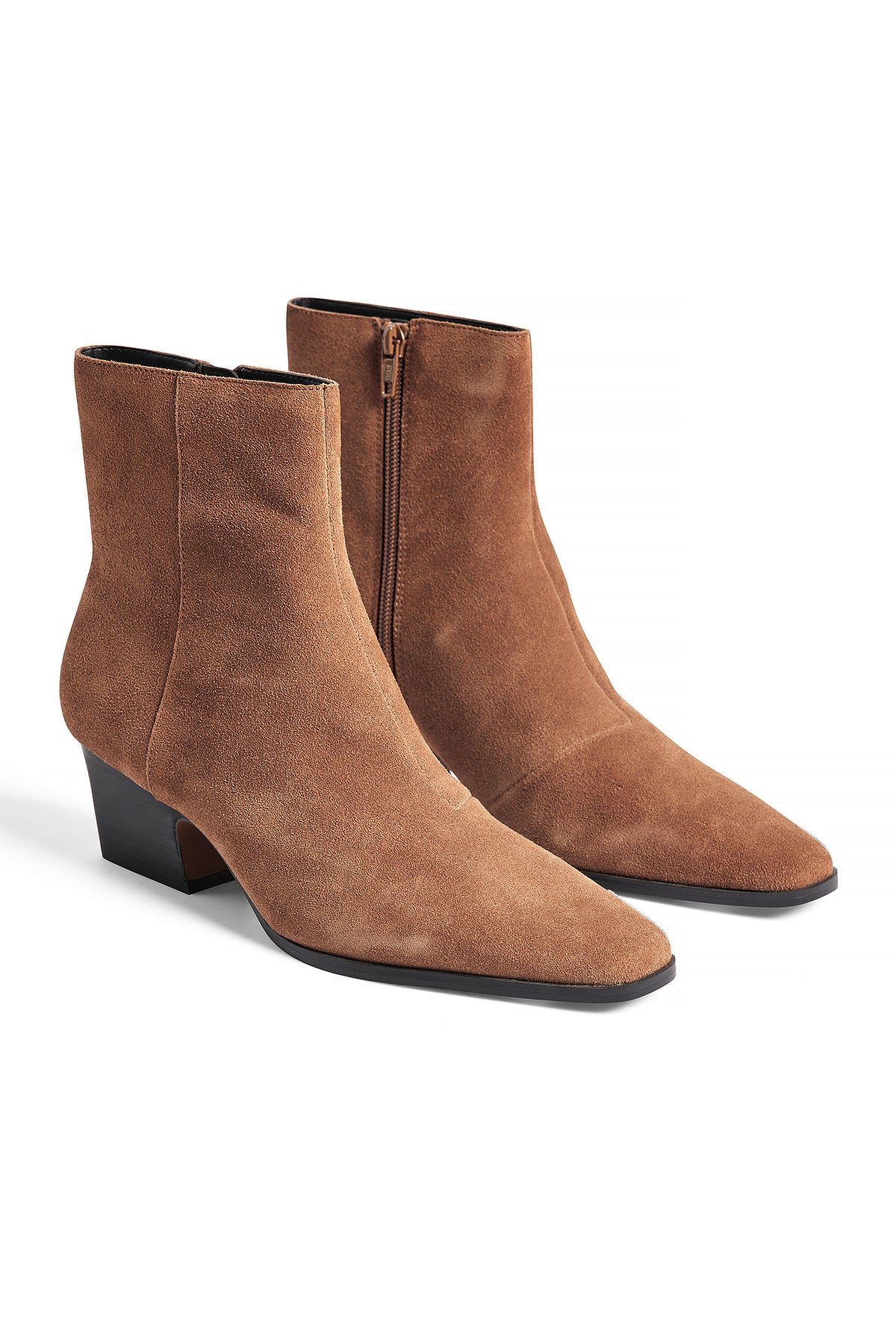 Bottes Suede Block Heel Ankle - Fauve