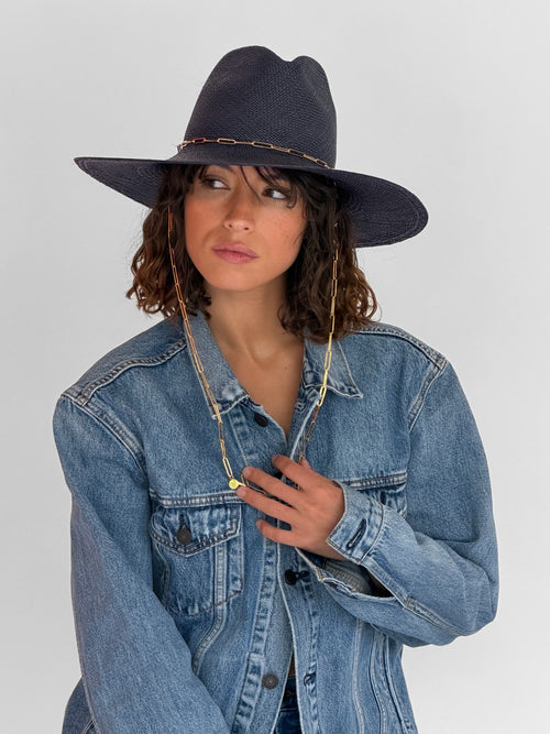 Sunny Straw Hat - Navy