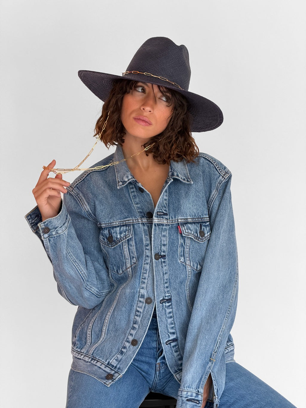 Sunny Straw Hat - Navy