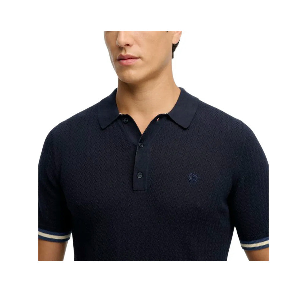 Superdry Knitted Texture - Herenpolo Blauw