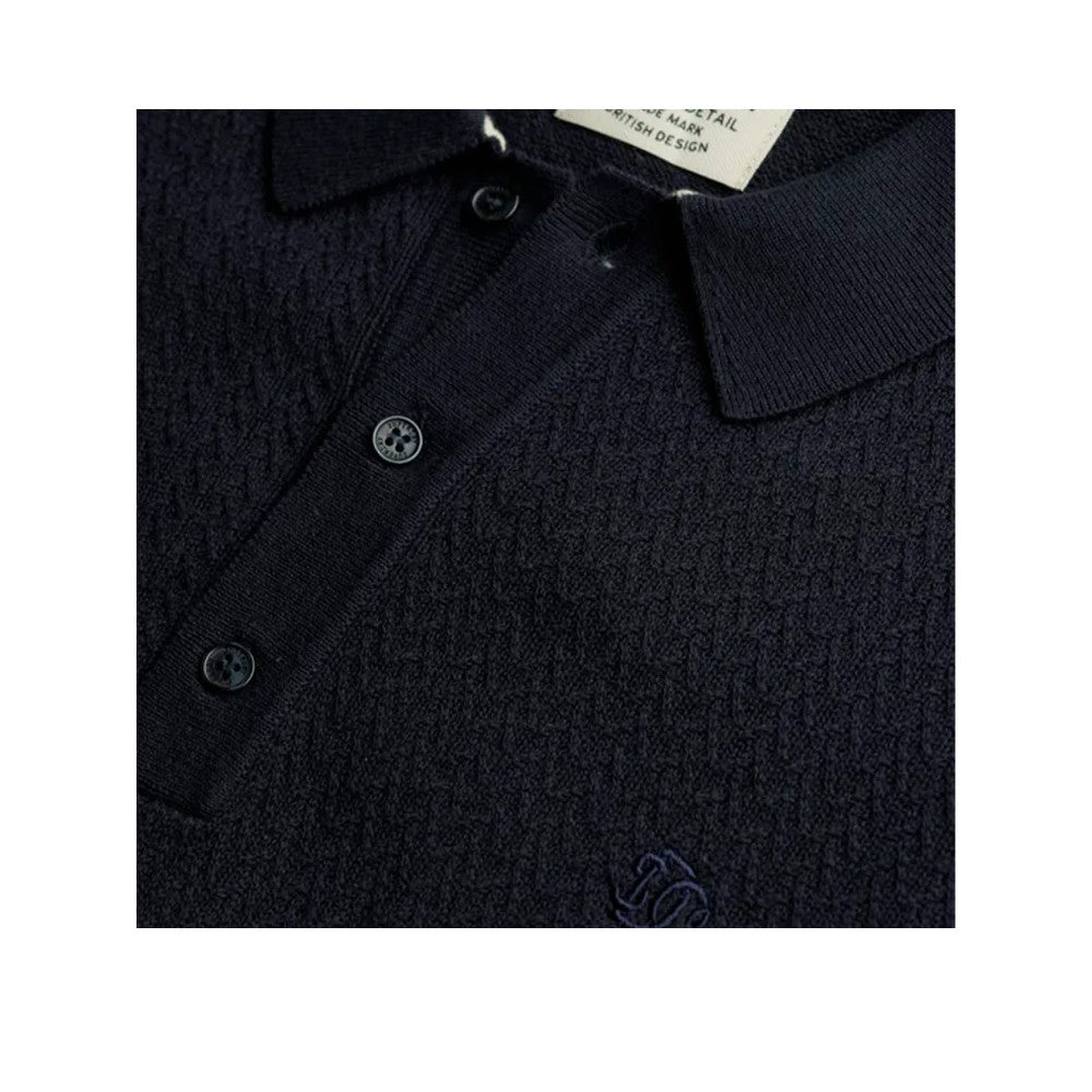 Superdry Knitted Texture - Herenpolo Blauw