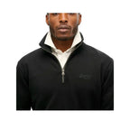 Superdry Essential Logo Henley – Sweatshirt für Herren Schwarz