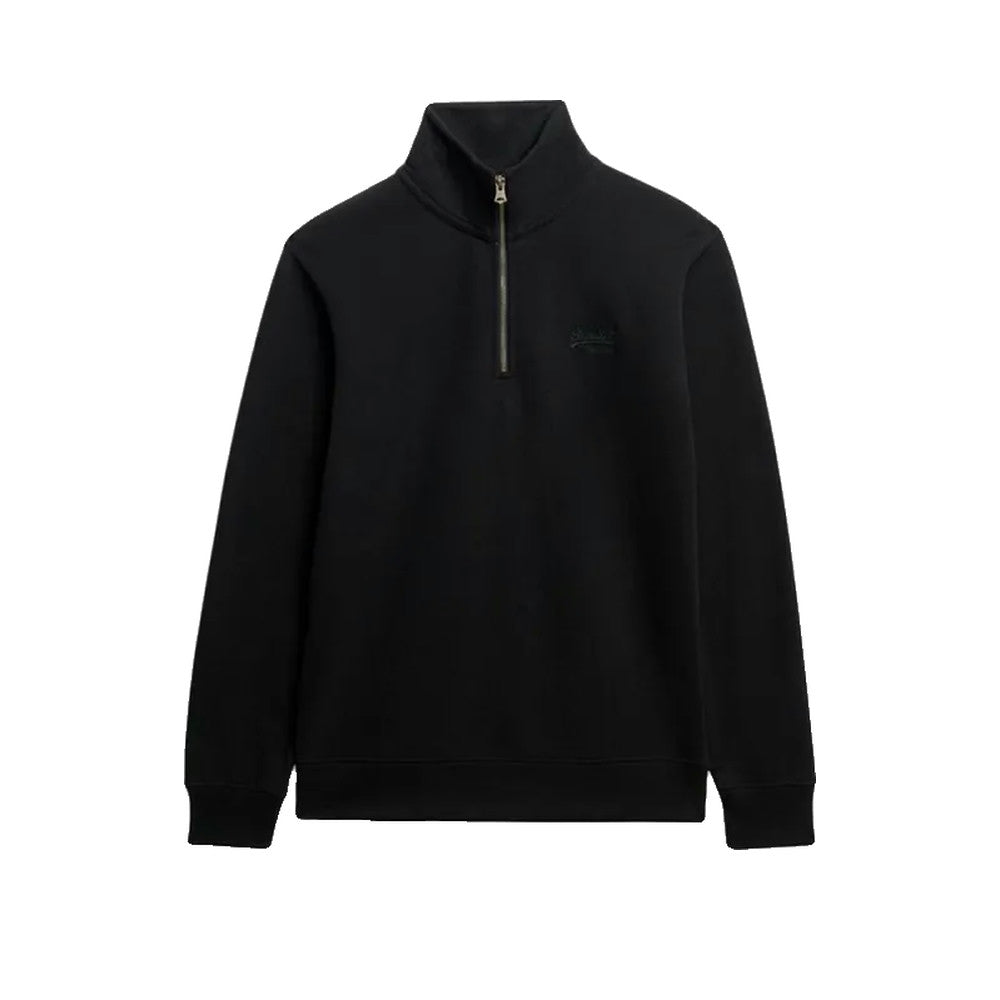 Superdry Essential Logo Henley – Sweatshirt für Herren Schwarz