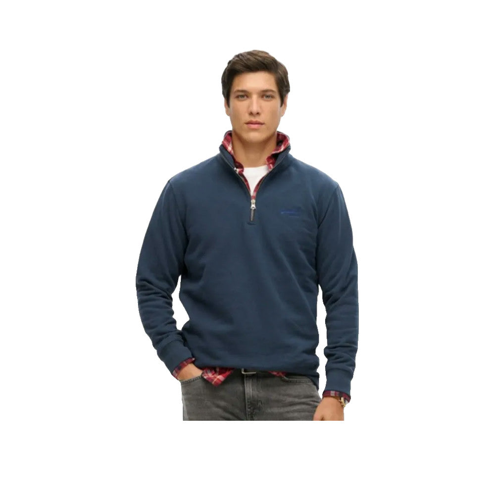 Superdry Essential Logo Henley - Sweatshirt til mænd Blå
