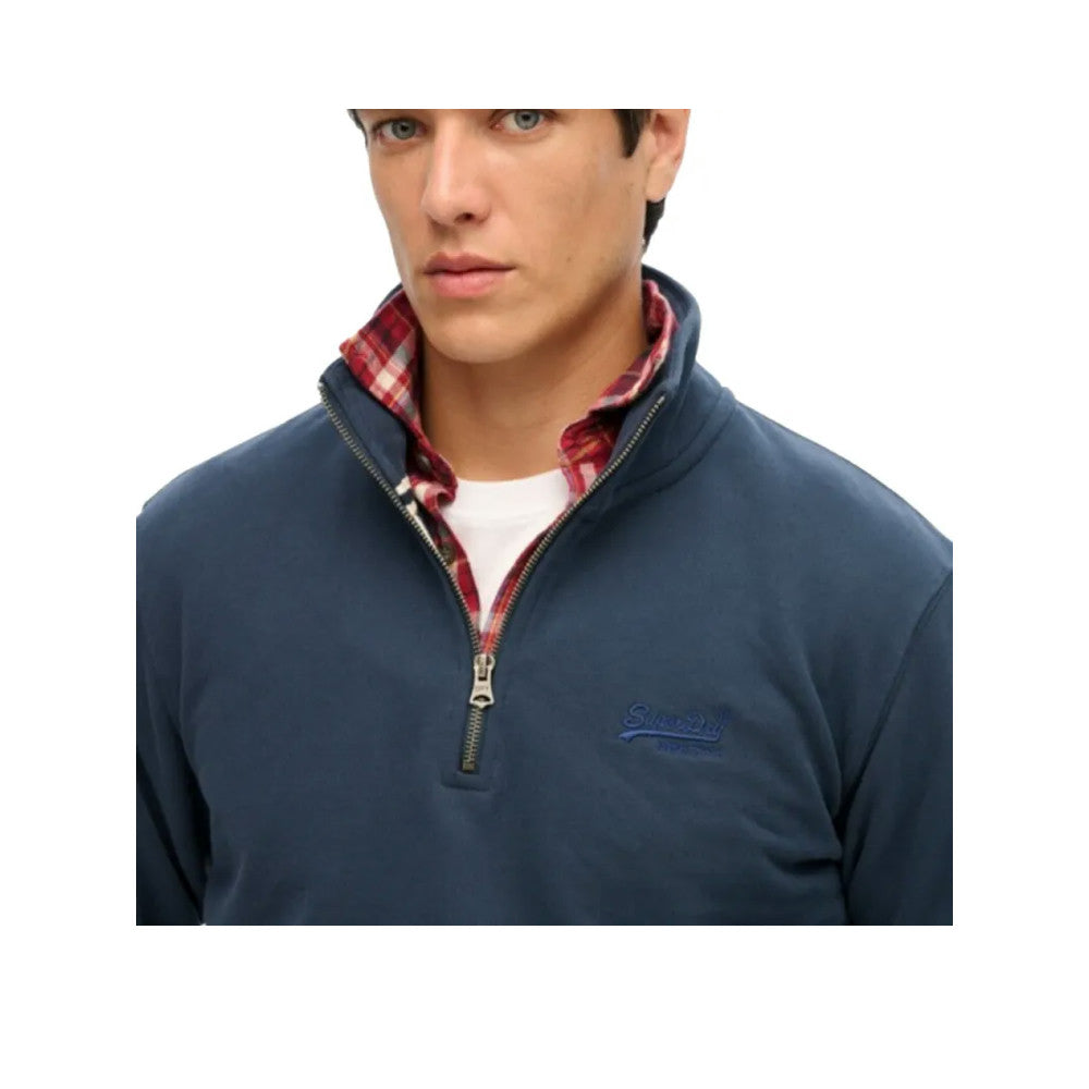 Superdry Essential Logo Henley - Sweatshirt til mænd Blå