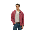 Superdry Essential Washed Zip – Kapuzen-Sweatshirt für Herren Bordeaux