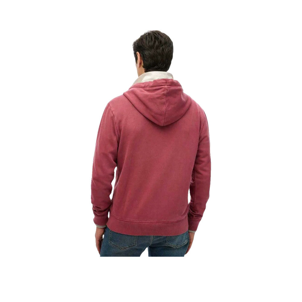 Superdry Essential Washed Zip – Kapuzen-Sweatshirt für Herren Bordeaux