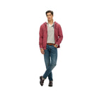 Superdry Essential Washed Zip – Kapuzen-Sweatshirt für Herren Bordeaux