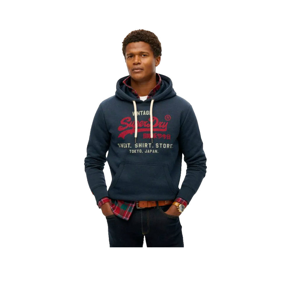 Superdry Vl Heritage - Sweat À Capuche Homme Bleu
