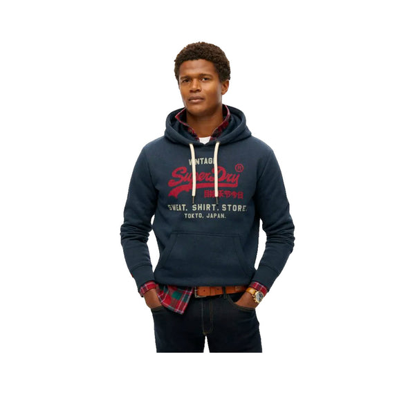 Superdry Vl Heritage - Felpa Con Cappuccio Uomo Blu