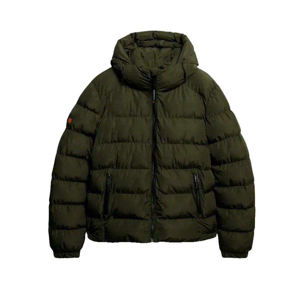 Superdry Hooded Sports Puffer - Veste Matelassée Homme Kaki