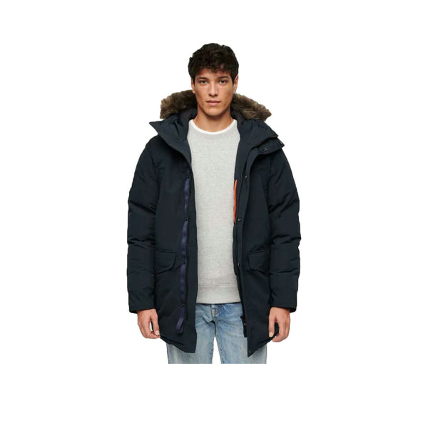 Superdry Everest Faux Fur - Parka Homme Bleu Marine
