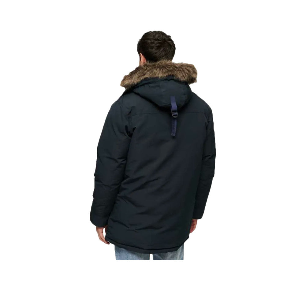 Superdry Everest Faux Fur - Parka Homme Bleu Marine