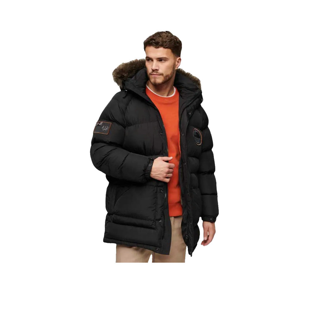 Superdry Everest Longline Baffled - Men's Quilted Jacket Black