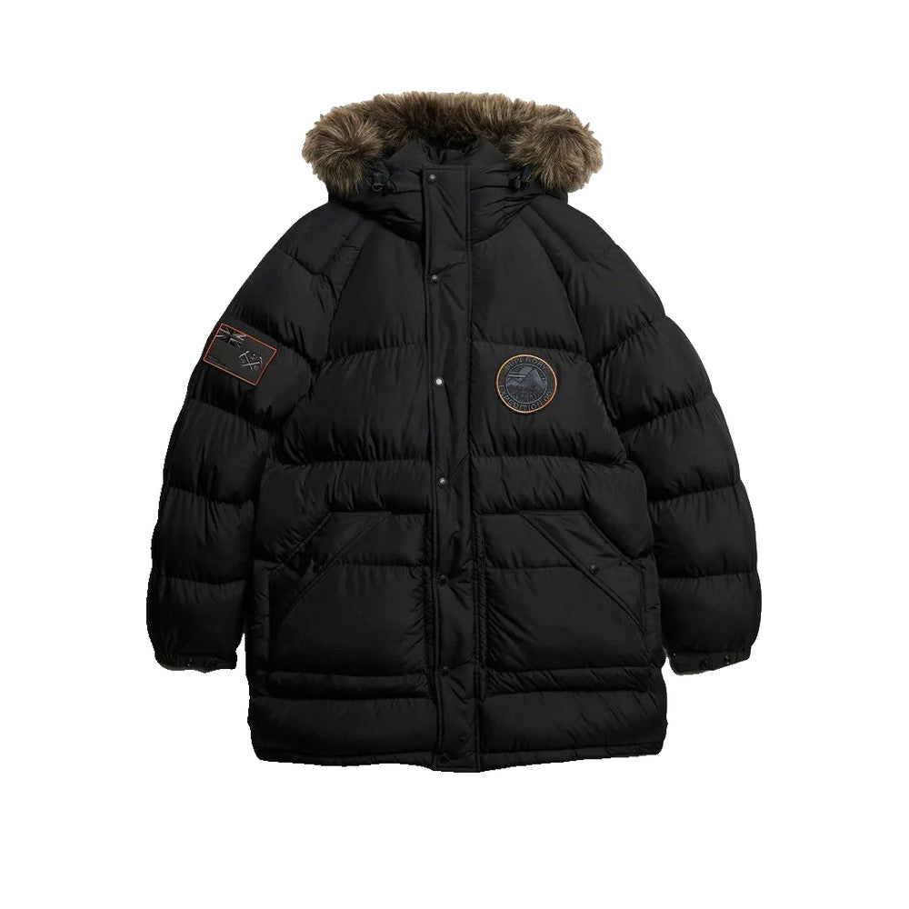 Superdry Everest Longline Baffled - Men's Quilted Jacket Black