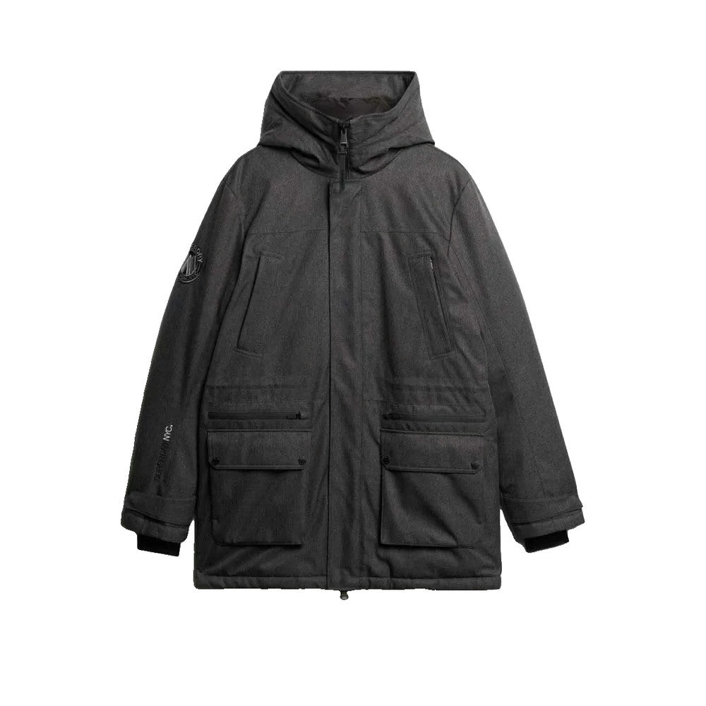 Superdry City Tweed - Men's Grey Quilted Parka