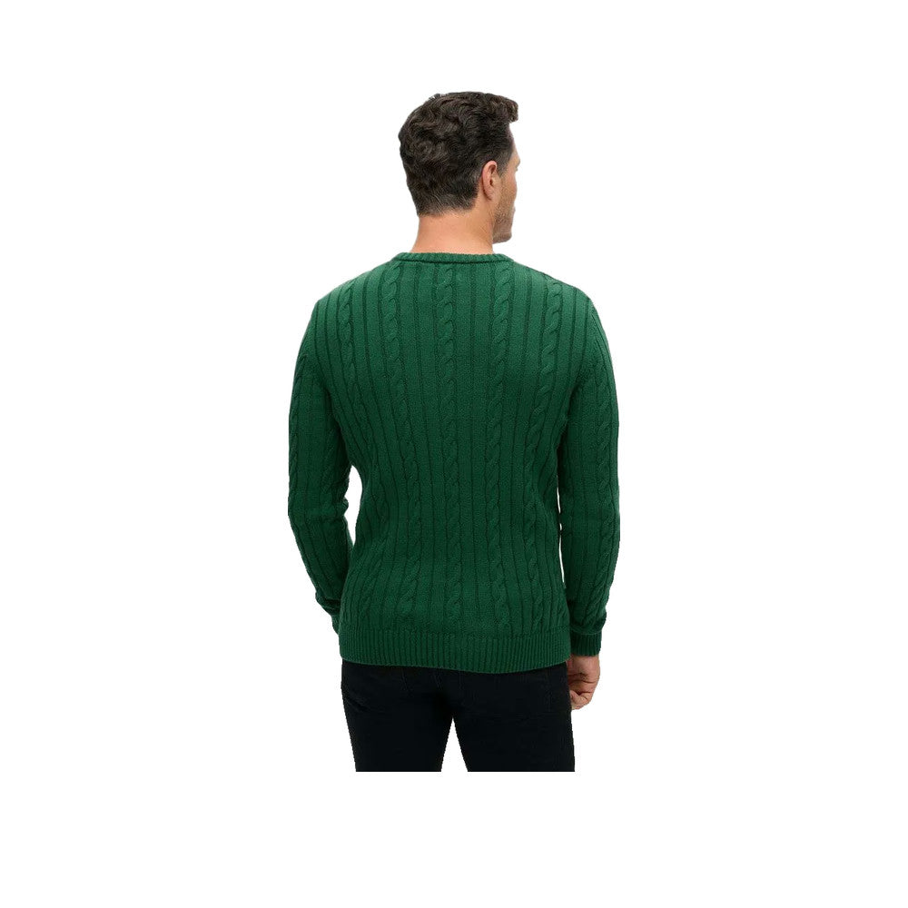 Superdry Classic Cable Knit - Pull Homme Vert