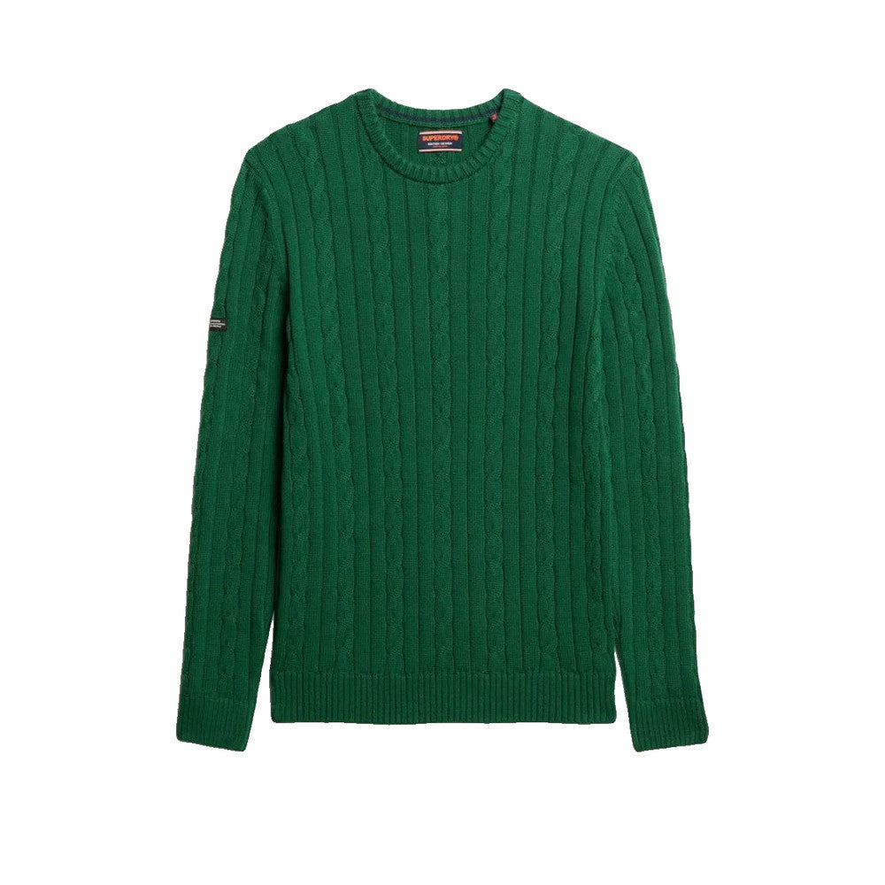 Superdry Classic Cable Knit - Pull Homme Vert