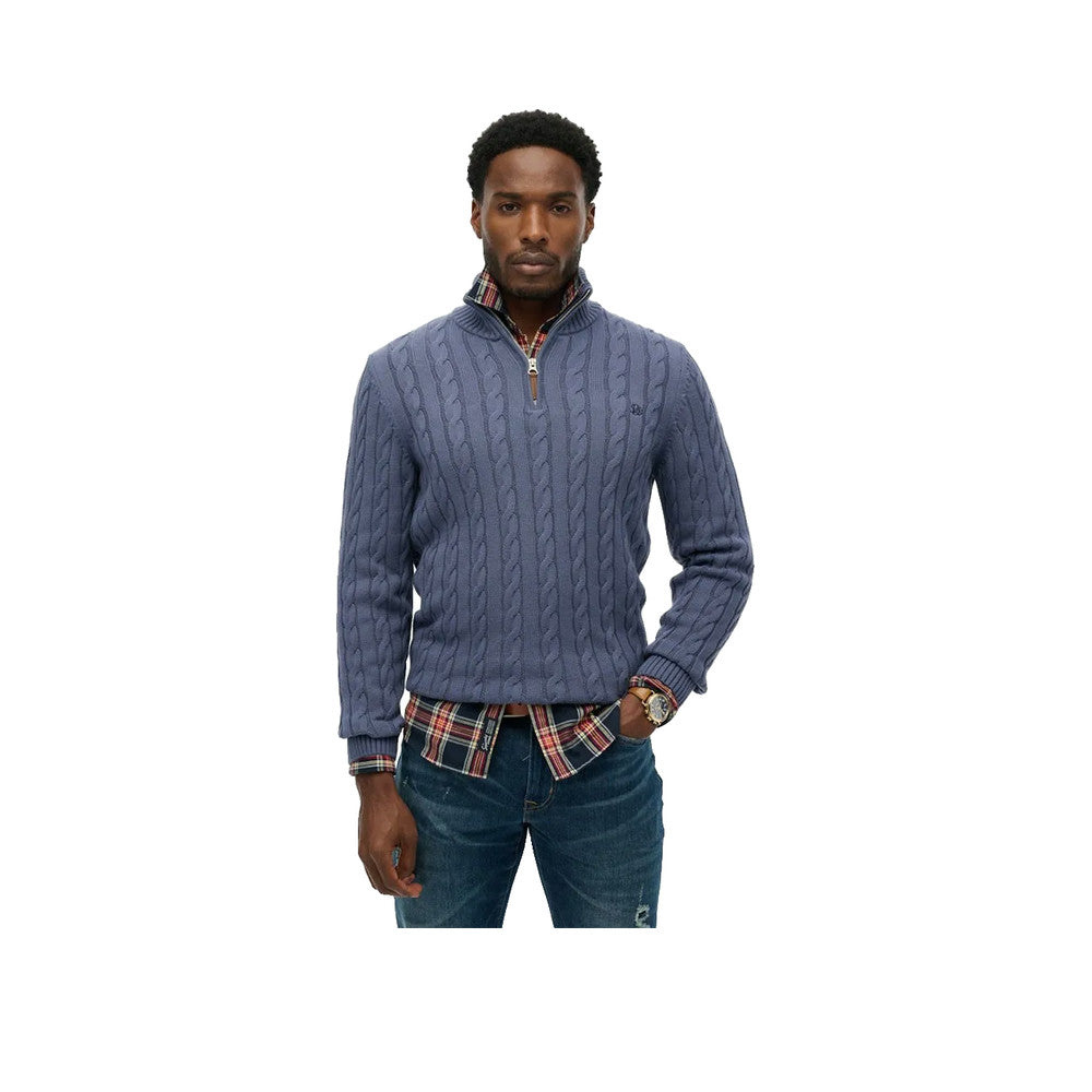 Superdry Classic Cable - Pull Homme Bleu