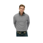 Superdry Half Zip Textured - Striktrøje til mænd Grå