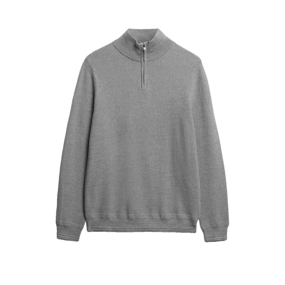 Superdry Half Zip Textured - Striktrøje til mænd Grå