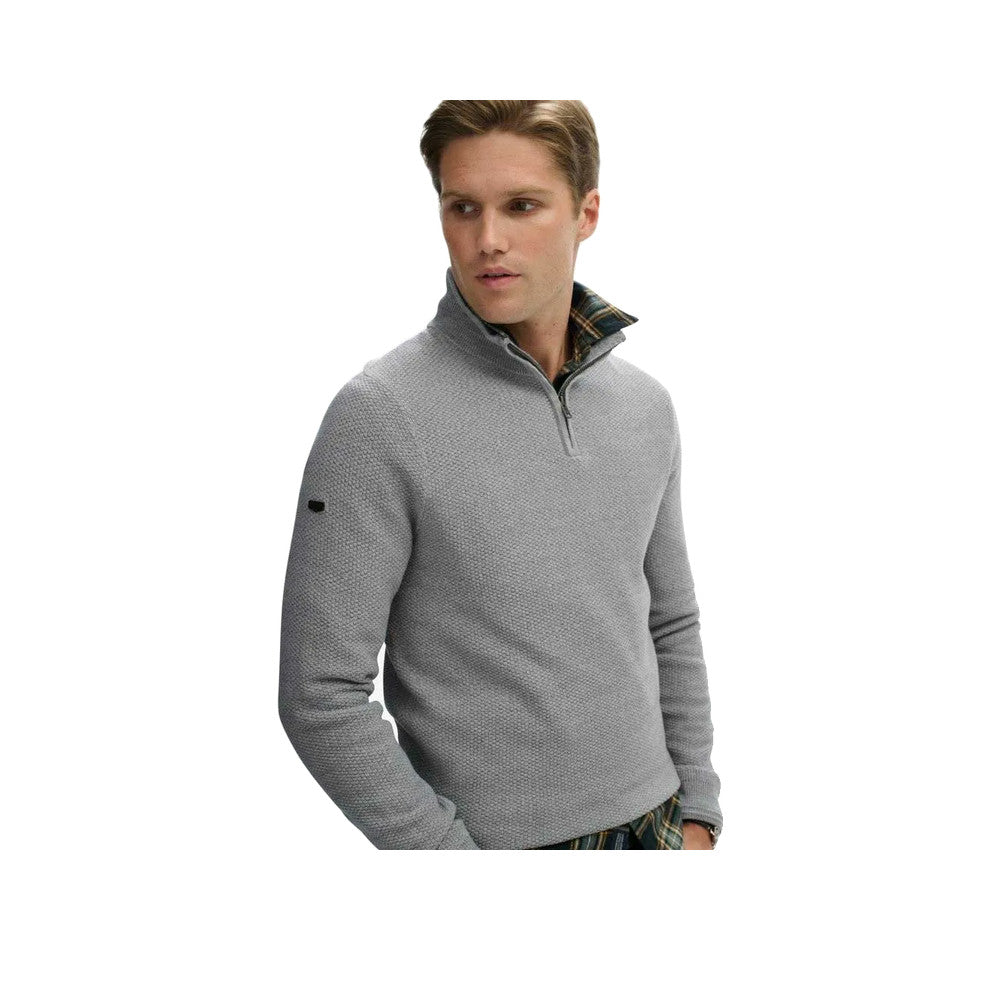 Superdry Half Zip Textured - Striktrøje til mænd Grå