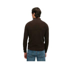 Superdry Half Zip Sweater - Men's Jumper Brown/Black