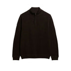 Superdry Half Zip Sweater - Men's Jumper Brown/Black