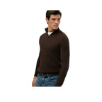 Superdry Half Zip Sweater - Men's Jumper Brown/Black