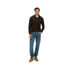 Superdry Half Zip Sweater - Men's Jumper Brown/Black