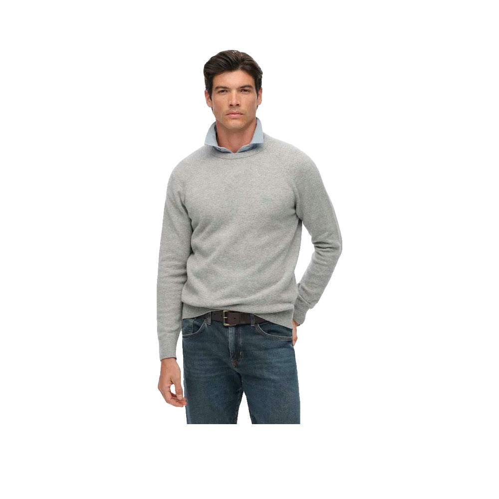 Superdry Wool Blend Sweater - Pull Homme Gris