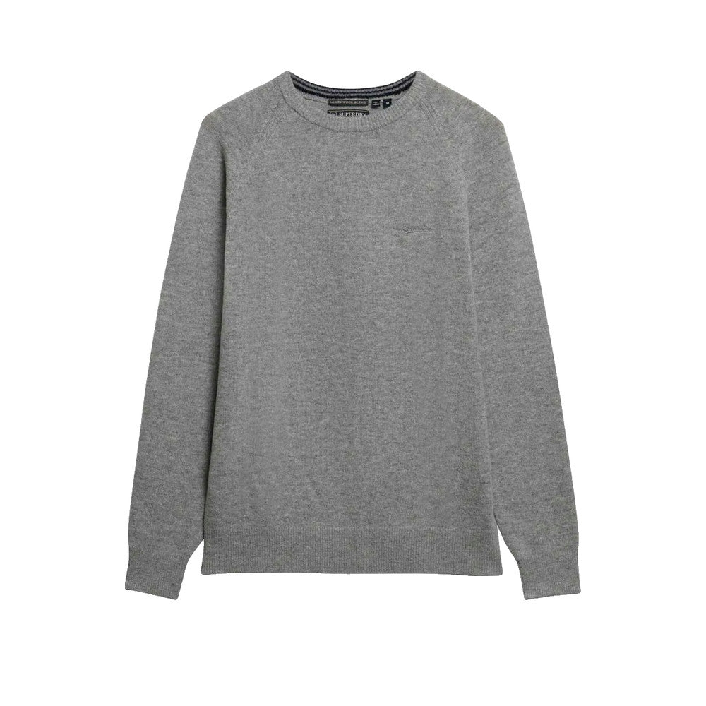 Superdry Wool Blend Sweater - Pull Homme Gris