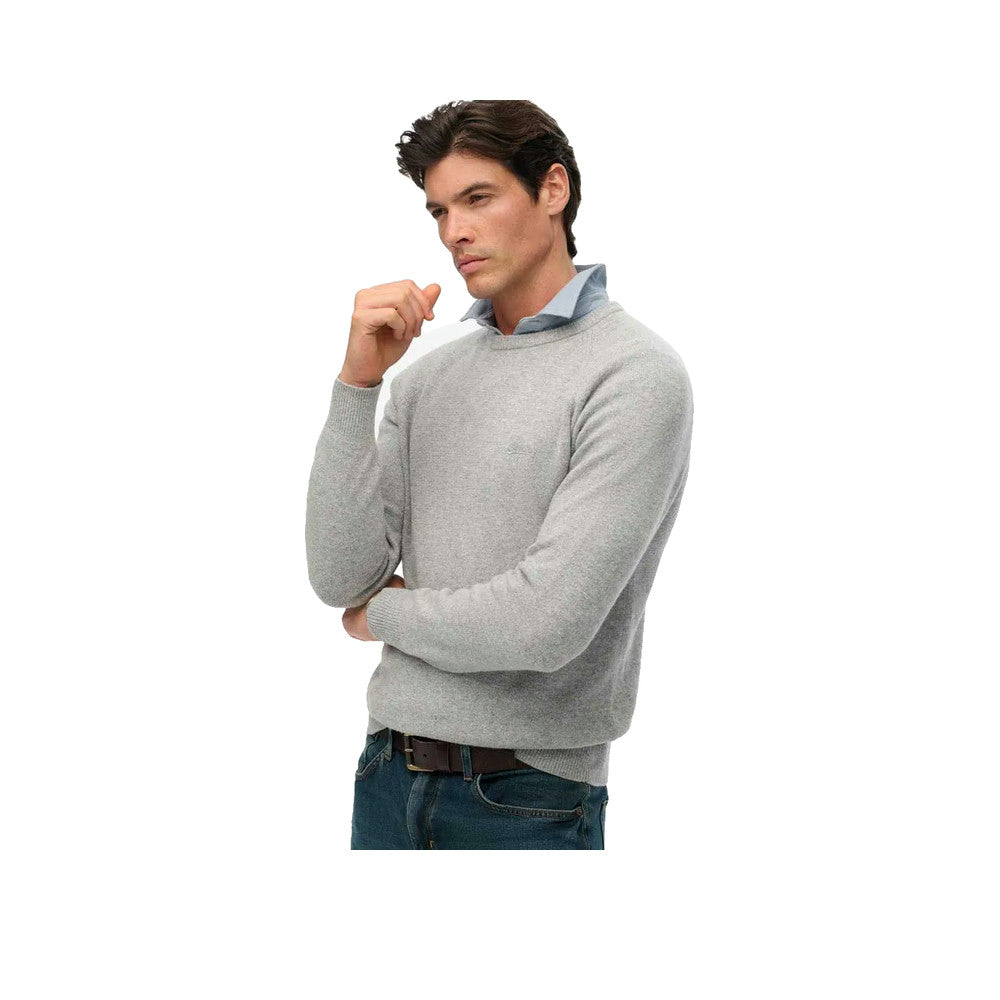 Superdry Wool Blend Sweater - Pull Homme Gris