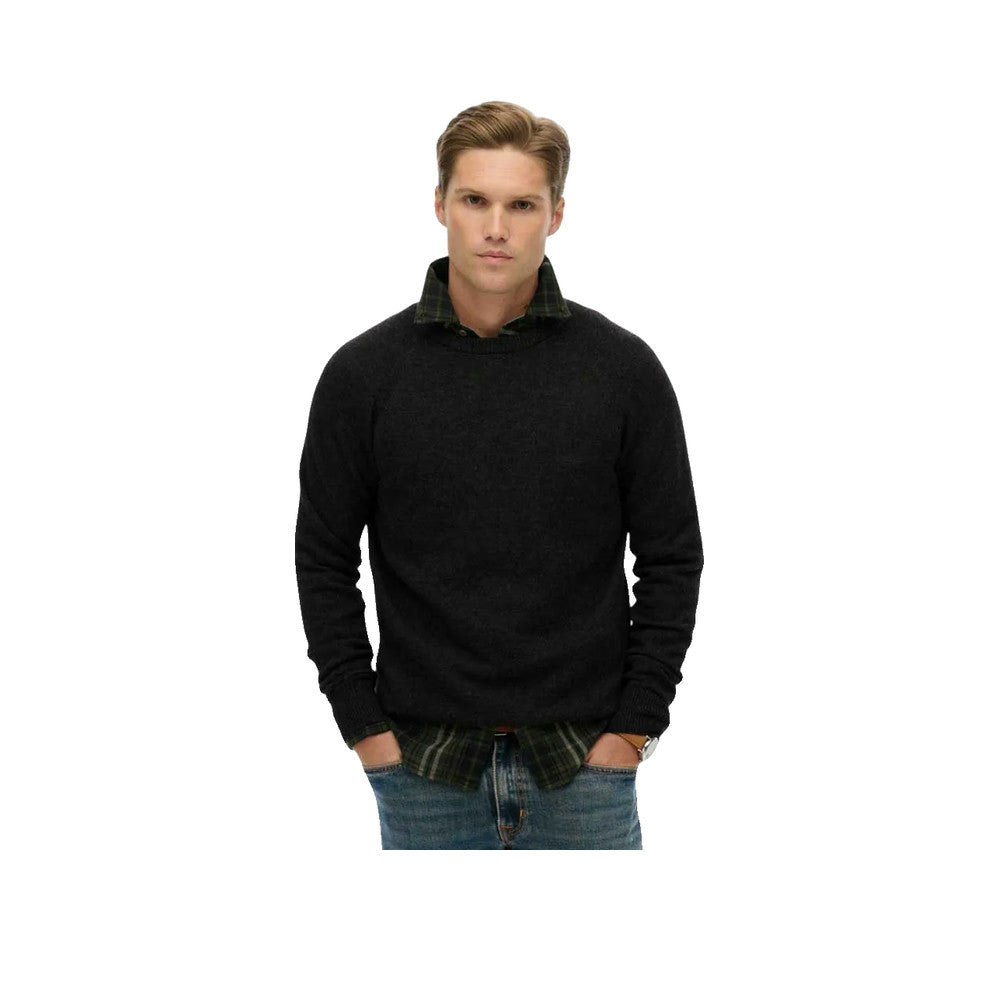 Superdry Wool Blend Sweater - Pull Homme Gris