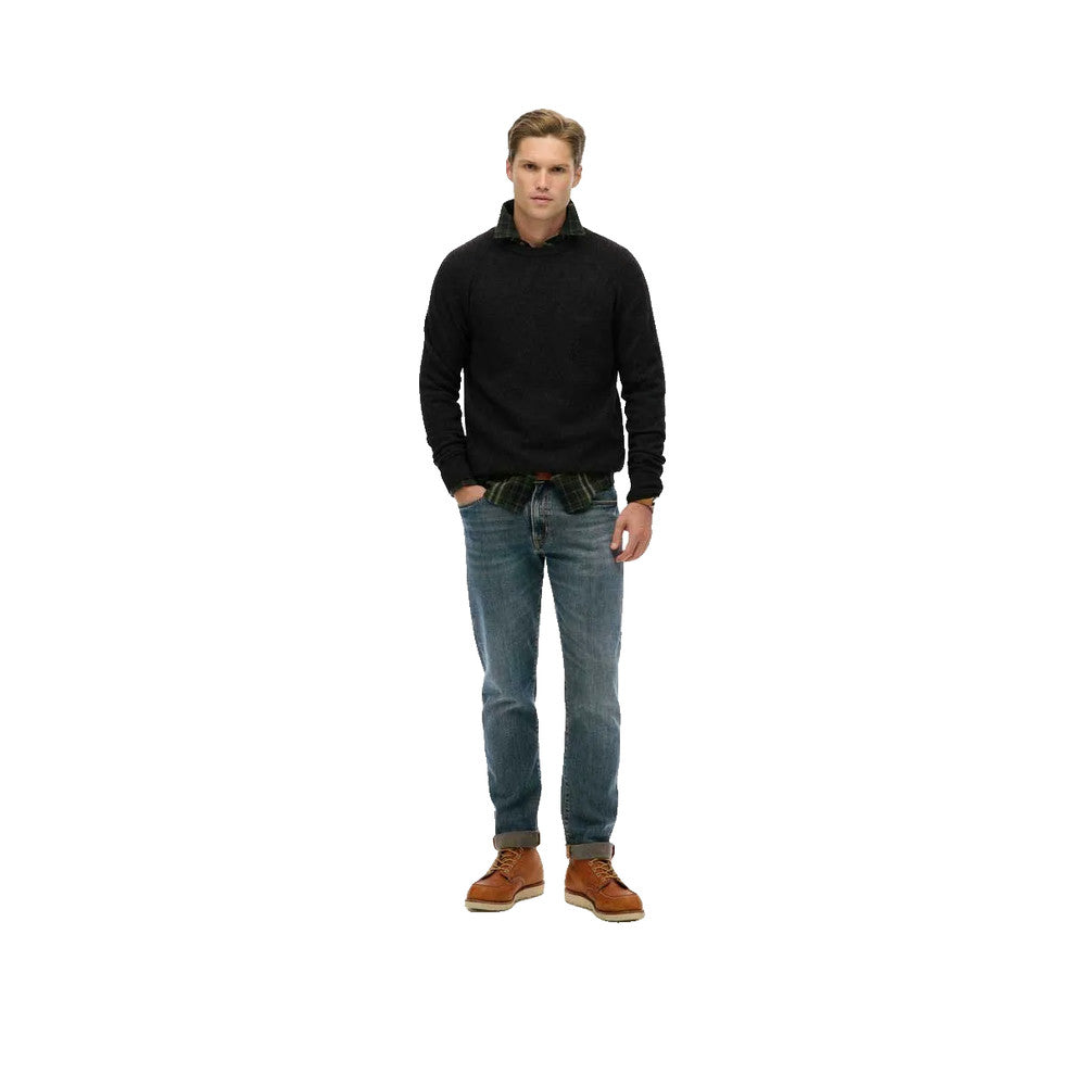Superdry Wool Blend Sweater - Pull Homme Gris