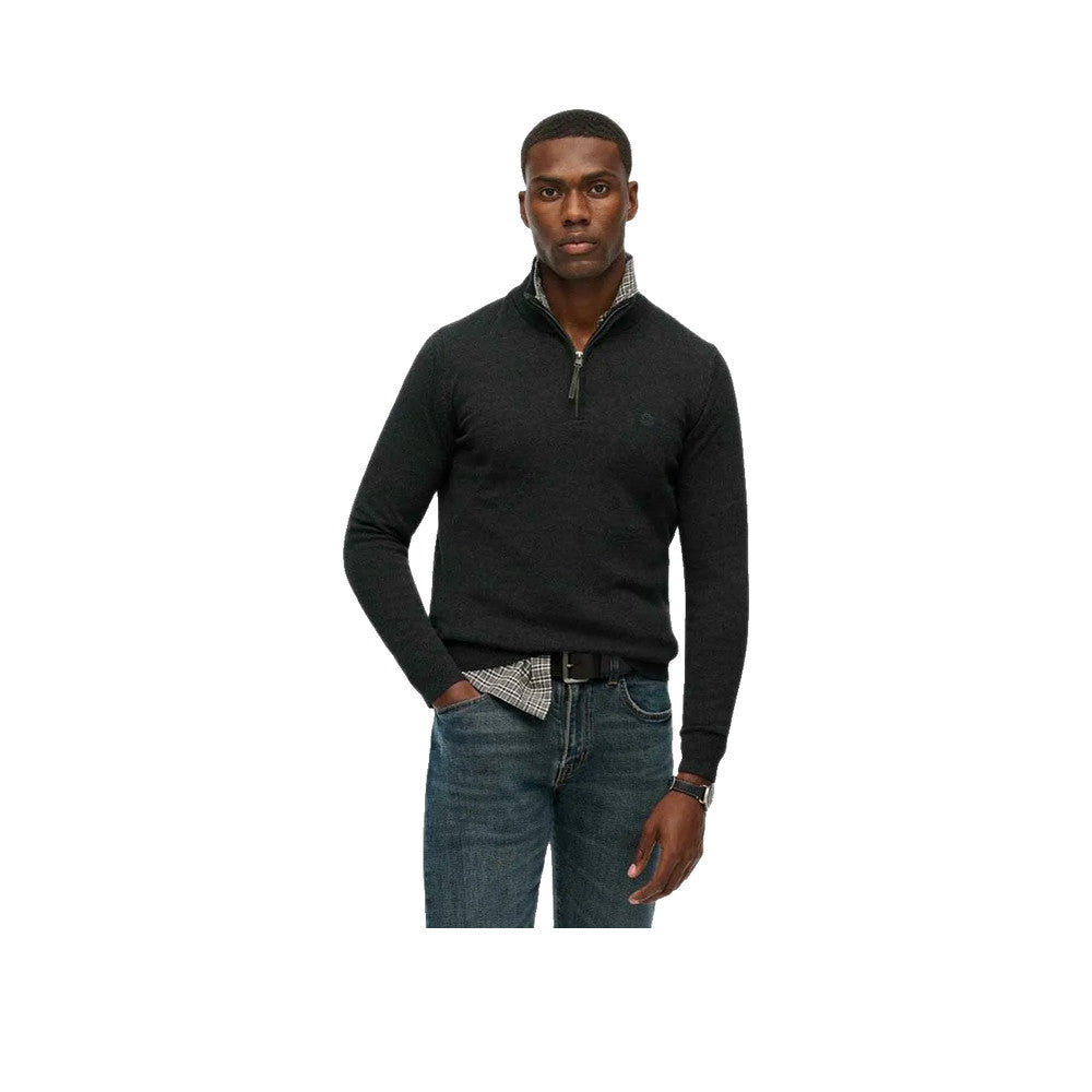 Superdry Essentials Half Zip - Pull Homme Noir