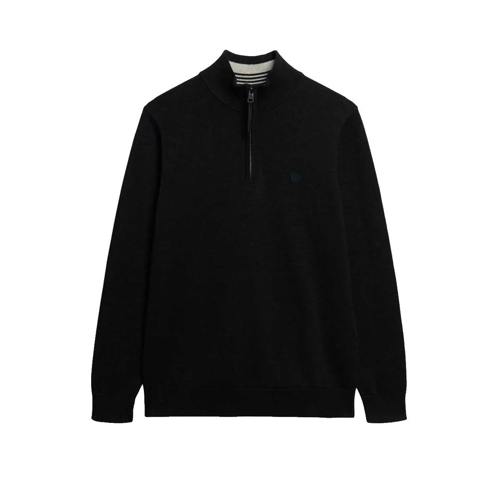 Superdry Essentials Half Zip - Pull Homme Noir
