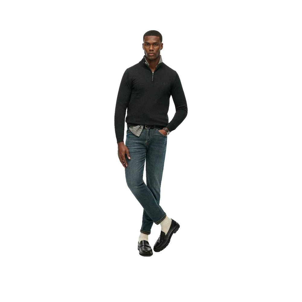 Superdry Essentials Half Zip - Pull Homme Noir