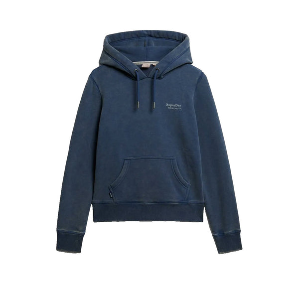 Superdry Essential Logo Hoodie - Sweat À Capuche Femme Bleu