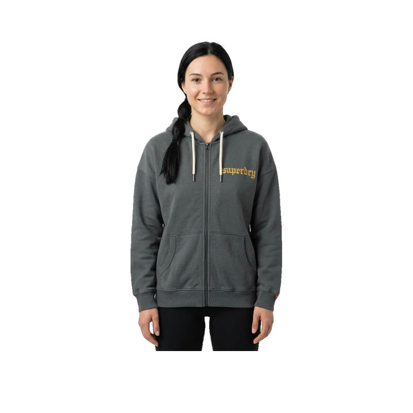 Superdry Old School Tattoo – Damen-Kapuzenjacke in Schwarz