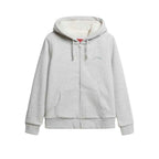 Superdry Borg Lined Full Zip Sweat À Capuche Femme Gris