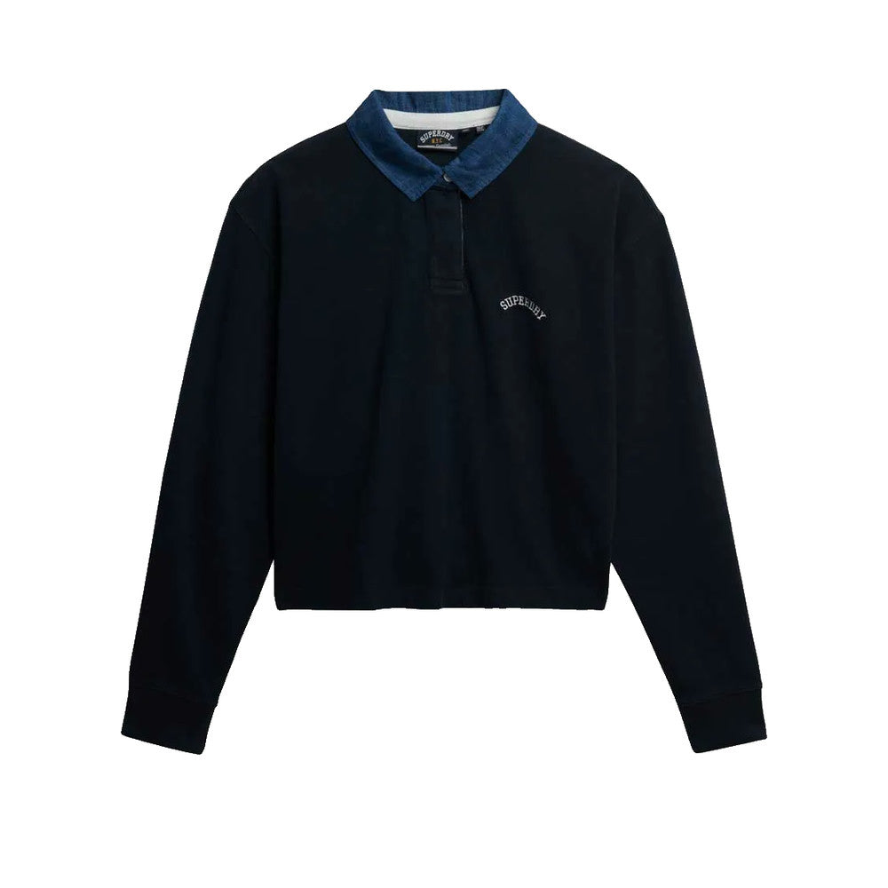 Superdry Athletic Essentials Graphic - Women's Navy Blue Polo Shirt