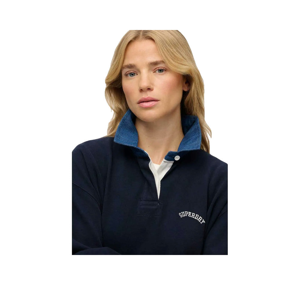 Superdry Athletic Essentials Graphic - Women's Navy Blue Polo Shirt