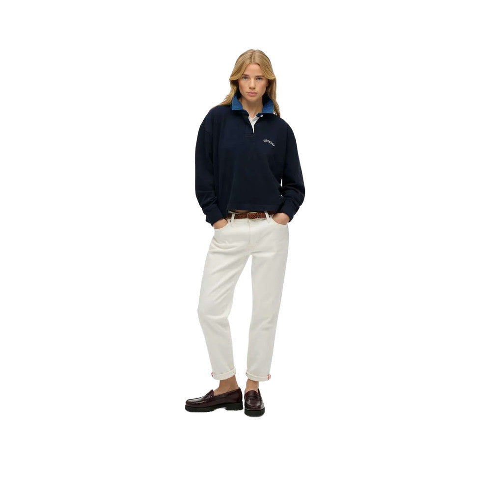 Superdry Athletic Essentials Graphic - Women's Navy Blue Polo Shirt