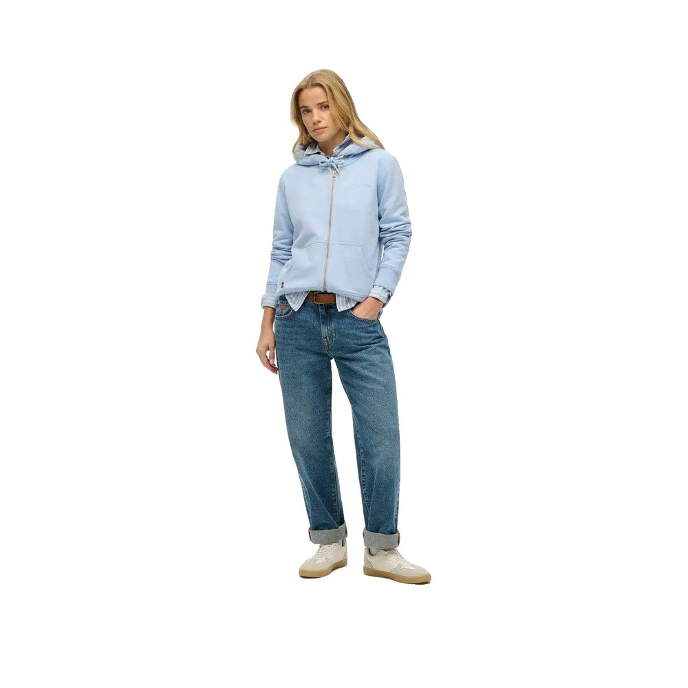 Superdry Essential Logo - Sweat À Capuche Femme Bleu